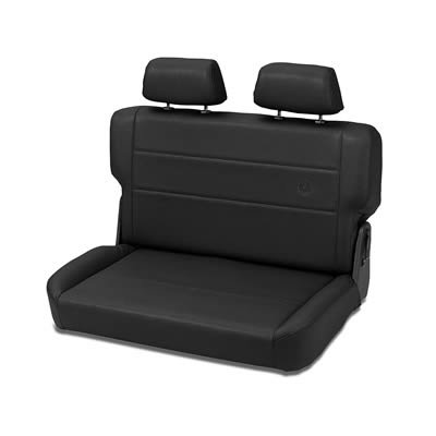 Bestop TrailMax II Fold and Tumble Black Denim Vinyl Seat 3944015 Seat, Tumble, Rear Bench, Vinyl, Denim, Jeep, Each