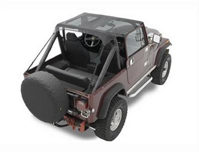 Bestop Traditional Bikini Tops for 1976-1986 CJ7, 1981-1985 SCRAMBLER, 1987-1991 WRANGLER - 5250811 Soft Top, Bikini, Mesh, Black, Jeep, Each