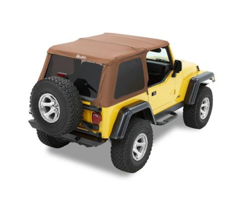Bestop Trektop Slantback Soft Tops for 1997-2006 WRANGLER - 5682037 Top, Polymer Cloth, Spice, Tinted Windows, Jeep, 2-door, Each