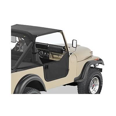 Bestop Soft Lower Doors for 1980-1986 CJ7, 1987-1995 WRANGLER - 5303801 Doors, Lower, Fabric, Black, Jeep, Pair