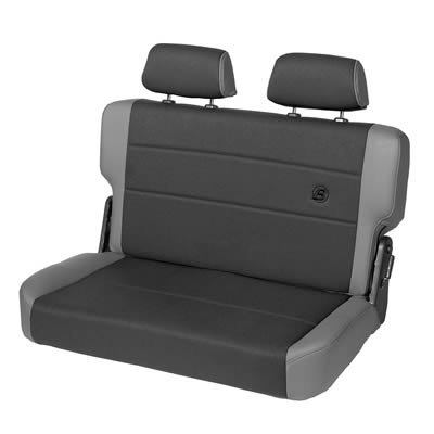 Bestop TrailMax II Fold and Tumble Charcoal Fabric Seat 3944109 Seat, Tumble, Rear Bench, Fabric, Charcoal, Jeep, Each