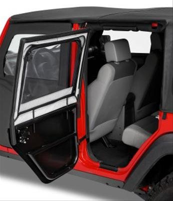Bestop HighRock 4x4 Element Doors for 2007-2018 WRANGLER, 2018 WRANGLER JK - 5180535 Doors, Element, Front, Upper Half, Fabric, Black Diamond, Jeep, Pair