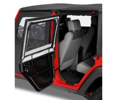 Bestop HighRock 4x4 Element Doors for 2020-2025 GLADIATOR, 2018-2026 WRANGLER - 5174335 Upper Fabric Half Doors, Jeep 2020 Gladiator; 2018-2020 Wrangler JL; 4-Door; Rear