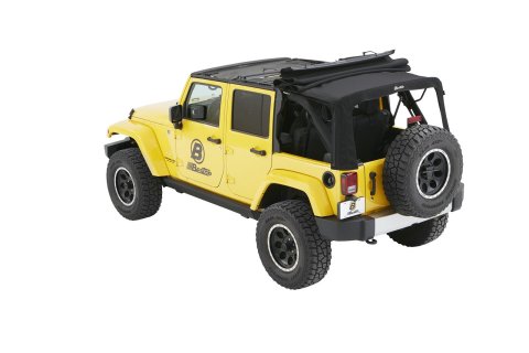 Bestop Supertop Squareback Soft Tops for 2007-2018 WRANGLER, 2018 WRANGLER JK - 5482317 Top, Squareback, Polymer Cloth, Black Twill, Tinted Windows, Jeep, Each