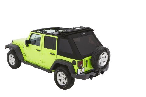 Bestop Trektop Glide Slantback Soft Tops for 2007-2018 WRANGLER, 2018 WRANGLER JK - 5492335 Top, Slantback, Complete Top Type, Polymer Cloth, Black Diamond, Tinted Windows, Jeep, Each