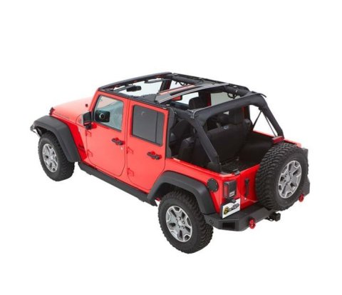 Bestop Trektop Slantback Soft Tops for 2007-2018 WRANGLER, 2018 WRANGLER JK - 5685335 Top, Slantback, Twill, Black Diamond, Tinted Windows, Jeep, Kit