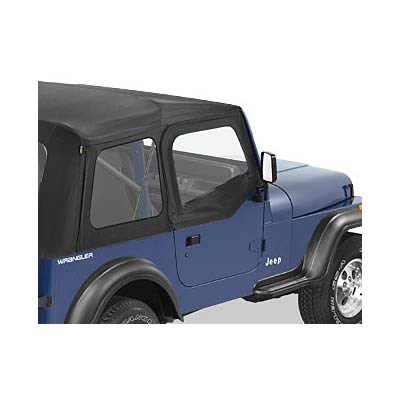 Bestop Soft Upper Doors for 1987-1995 WRANGLER - 5178015 Doors, Upper, Fabric, Black Demin, Supertop, Driver and Passenger Side, Jeep, Pair