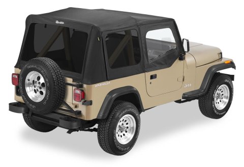 Bestop Sailcloth Replace-A-Tops for 1988-1995 WRANGLER - 7912301 Soft Top, Replace-A-Top, Polymer Cloth, Black, Tinted Windows, Jeep, Each