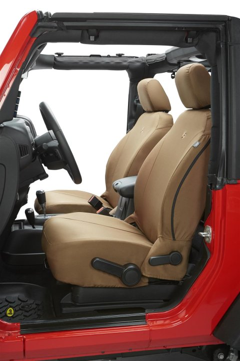 Bestop Seat Covers for 2007-2012 WRANGLER - 2928004 Covers, First Row, Bucket, 600-denier, Tan, Jeep, Pair