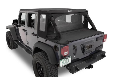 Bestop Halftops for 2007-2017 WRANGLER, 2018 WRANGLER JK - 53900-35 Soft Top, Halftop Soft Top '07-18 Wrangler 2-Door (Black Diamond)