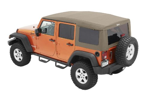 Bestop Supertop Ultra Squareback Tops for 2007-2017 WRANGLER, 2018 WRANGLER JK - 54724-74 Soft Top, Squareback, Pebble Beige, Twill, Jeep JK, 4 Door, Each