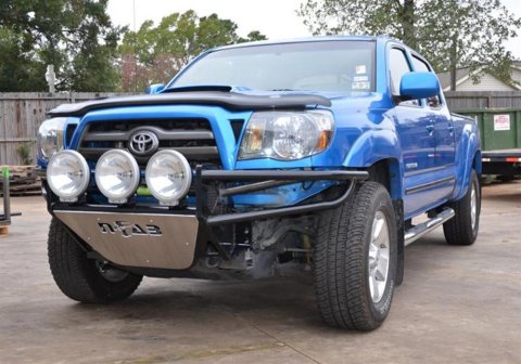 N-FAB Full Replacement R.S.P. Front Bumpers for 2005-2015 TACOMA - T053RSP-TX Bumper, R.S.P., Front, Tube Style, Steel, Black Textured Powdercoated, Toyota, Each