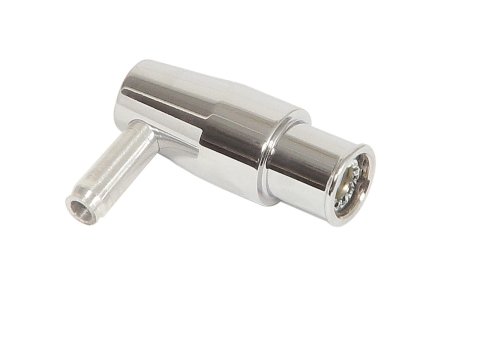 Mr. Gasket PCV Valves 9150G Valve, 90 Degree, Billet Aluminum, Polished, 1.22 in. O.D., 3/8 in. Hose Barb, Each
