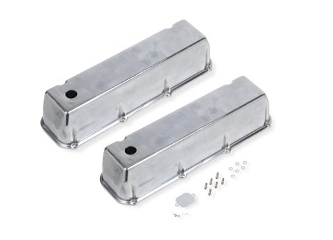 Mr. Gasket Cast Aluminum Valve Covers 6873G Covers, Perimeter Bolt, Tall, Aluminum, Polished, Baffled, Ford, Lincoln, Mercury, 429, 460, Pair