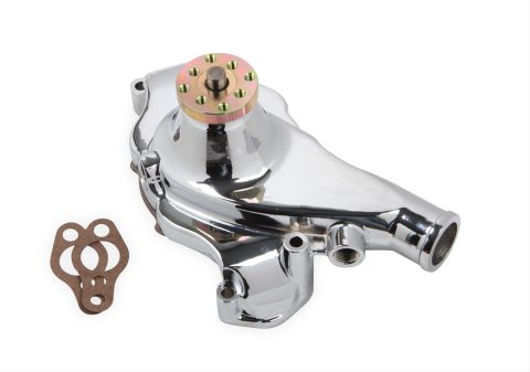 Mr. Gasket Mechanical Water Pumps 7014G Pump, Mechanical, Standard-volume, Aluminum, Chrome, Clockwise Rotation, Short, Chevy, Small Block, Each
