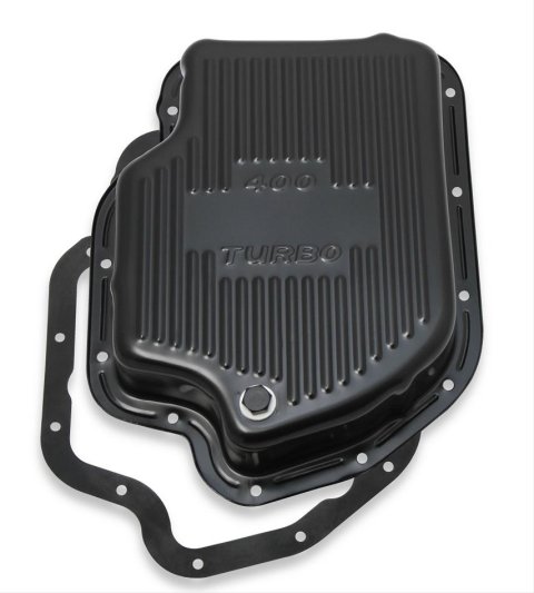 Mr. Gasket Automatic Transmission Oil Pans 9786BMRG Pan, Deep, Steel, EDP Coated Black, GM TH400, Each
