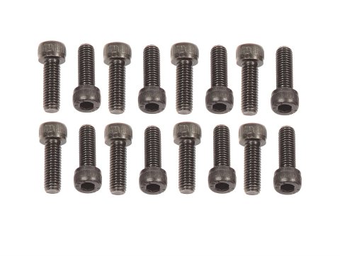 Mr. Gasket Header Bolts 978G Fasteners, Bolts, Allen Head, Black Oxide, Steel, 8mm x 1.25 Thread, 25mm Length, Set of 16