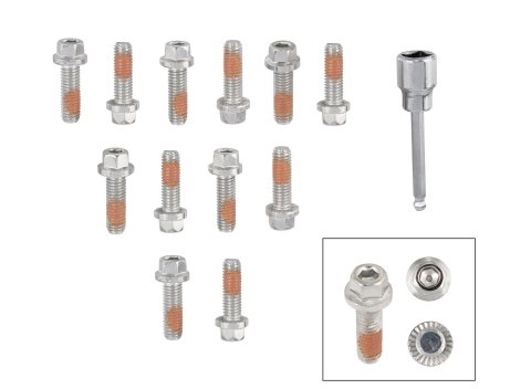 Mr. Gasket HEADLOCK Locking Header Bolts 2235G Fasteners, Bolts, Internal Allen/Hex Head, Stainless Steel, Chevy, Set of 12