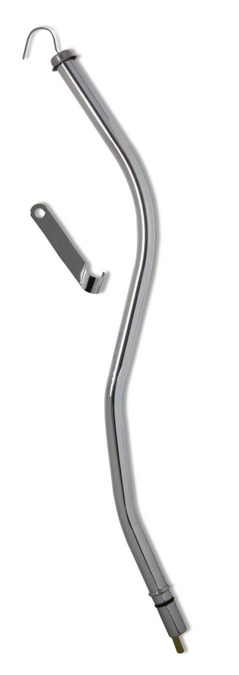 Mr. Gasket Chrome Plated Transmission Dipsticks 9765-A Fluid Dipsticks, Plated, Bellhousing Mount, Case Entry, Tube and Handle, 25.00 in. Length, Chevy, TH400, Each