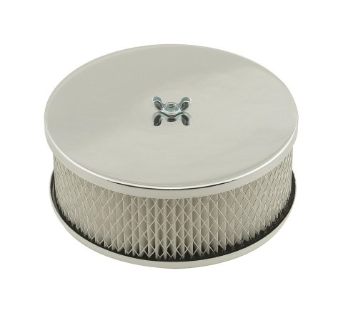 Mr. Gasket Easy-Flow Air Cleaners 1485 Filter Assembly, Easy Flow, 6 1/2 in. Diameter, Round, Steel, Zinc/Chrome, 2 7/16 in. Filter Height, Each