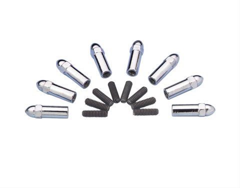 Mr. Gasket Valve Cover Y-Wing Bolt Kits 6304 Stud, Chrome Acorn Nuts, 1 3/8 length, 8 Studs, 1/4-20 x 7/8 in., Thread, Set of 8