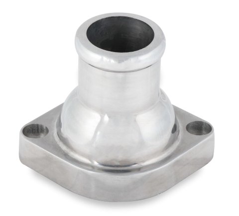 Mr. Gasket Water Necks 2671NA Neck, Aluminum, Polished, Straight Up, 1.50 in. Hose, GM, LS Engine, Each