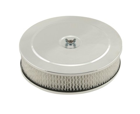 Mr. Gasket Easy-Flow Air Cleaners 1487 Filter Assembly, Easy Flow, 9 in. Diameter, Round, Steel, Zinc/Chrome, 2 in. Filter Height, Each
