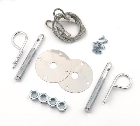 Mr. Gasket Hood and Deck Pins 1616 Pins, Hairpin-Style, 4 in. Long, 7/16 in. Diameter, Steel, Chrome Plated, Kit
