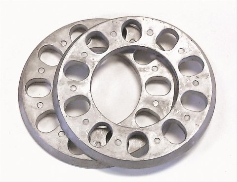 Mr. Gasket 0.313 inch Wheel Spacers 2371 Spacers, Aluminum, 5 x 4.5 in./4.75 in./5.0 in., 5/16 in. Thick, 6.00 O.D., Pair