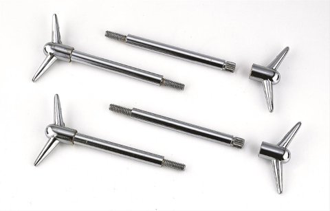 Mr. Gasket Valve Cover Y-Wing Bolt Kits 9824 Wing Nuts, 1/4-20 Thread, 4 in. Long, Chrome, Set of 4