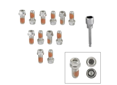 Mr. Gasket HEADLOCK Locking Header Bolts 2230G Fasteners, Bolts, 3/8 in.-16 Thread, Internal Allen/Hex Head, Stainless Steel, Chevy, Set of 12