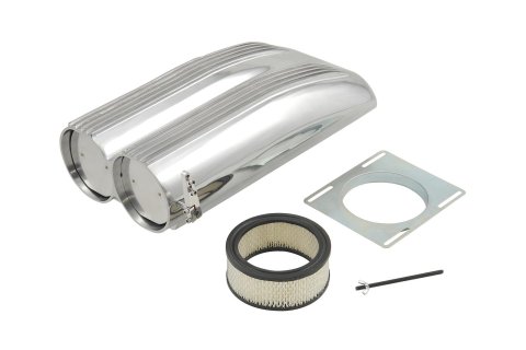 Mr. Gasket Hood Scoops 8008MRG Air Scoop, Hilborn Style, 5 1/8 in. Carburetor Mount, Aluminum, Polished, Each