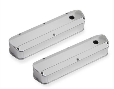 Mr. Gasket Aluminum Valve Covers 6843G Covers, Tall, Perimeter Bolt, Fabricated Aluminum, Natural, Ford, Small Block Windsor, Pair