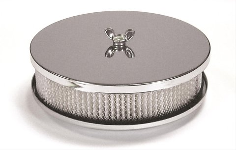 Mr. Gasket Easy-Flow Air Cleaners 1486 Filter Assembly, Easy Flow, 6 1/2 in. Diameter, Round, Steel, Zinc/Chrome, Each
