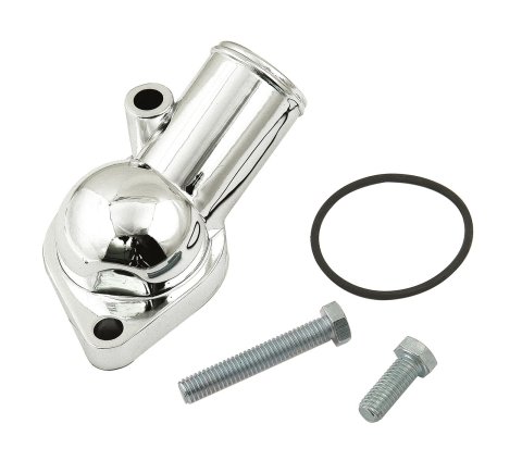 Mr. Gasket Chrome Plated O-Ring Water Necks 2661 Neck, Aluminum, Plated, O-Ring, 45 Degree, Chevy, Big/Small Block, Each