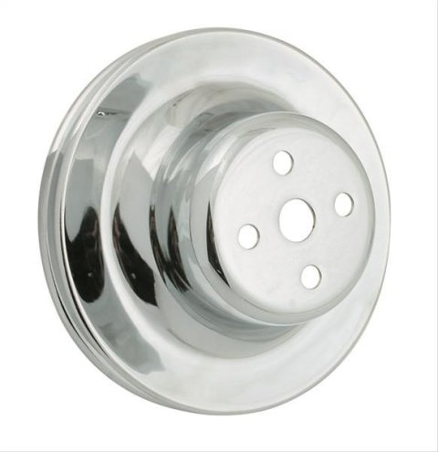 Mr. Gasket Chrome Water Pump Pulleys 8826 Pulley, V-belt Style, 1-groove, Steel, Chrome, 6.125 in. O.D., Ford, 289, Each