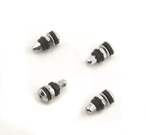 Mr. Gasket Chrome Tire Valves 1957MRG Valve Stems, Short, Chrome, Bolt-On, Stems, Valve Caps, Set of 4
