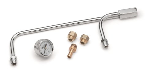 Mr. Gasket Chrome Plated Fuel Lines for Demon Carburetors 1576 Line, Chrome, Steel, Series, 5/8 -18 in. Inlet, 0-15 psi Gauge Included, Kit