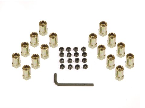 Mr. Gasket Gold Rocker Arm Nuts 920G Nuts, Stamped Steel Rockers, 3/8 in.-24 Thread, .603 in. Outside Diameter, Set of 16