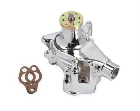 Mr. Gasket Mechanical Water Pumps 7013G Pump, Mechanical, Standard-volume, Aluminum, Chrome, Clockwise Rotation, Long, Chevy, Small Block, Each
