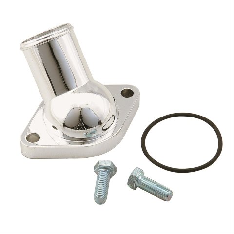 Mr. Gasket Chrome Plated O-Ring Water Necks 2660 Neck, Steel, Plated, O-Ring, 45 Degree, Chevy, Big/Small Block, Each