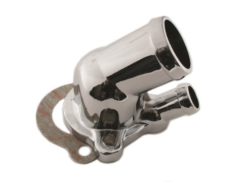 Mr. Gasket Water Necks 9714 Neck, Steel, Chrome Plated, 90 Degree, Oldsmobile, Big/Small Block, Each