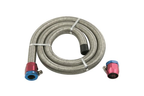 Mr. Gasket Universal Stainless Steel Braided Fuel Lines 1526 Line, Steel, Natural, 3/8 in. i.d., 3 ft. Length, Each