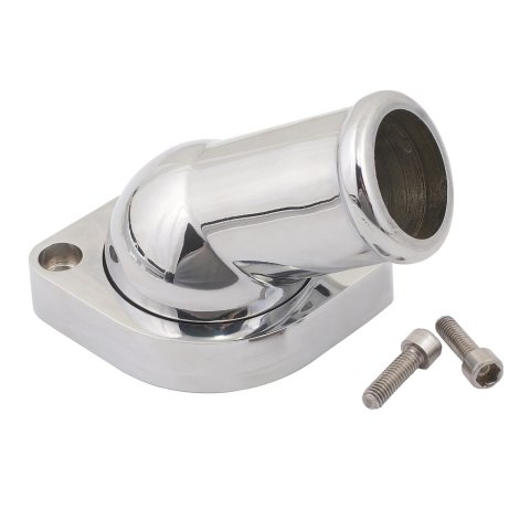 Mr. Gasket Water Necks 2670 Neck, Aluminum, Chrome Plated, Swivel, 60 Degree, Chevrolet, LS, Each
