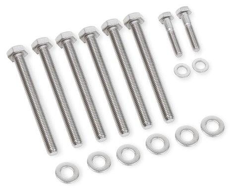 Mr. Gasket Water Pump Bolt Sets for GM LS Engine 60930G Bolts, Stainless, Natural, Hex Head, Chevrolet, LS, Kit