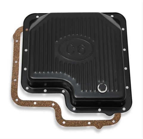 Mr. Gasket Automatic Transmission Oil Pans 9756BMRG Pan, Stock, Steel, EDP Coated Black, Ford C6, Each