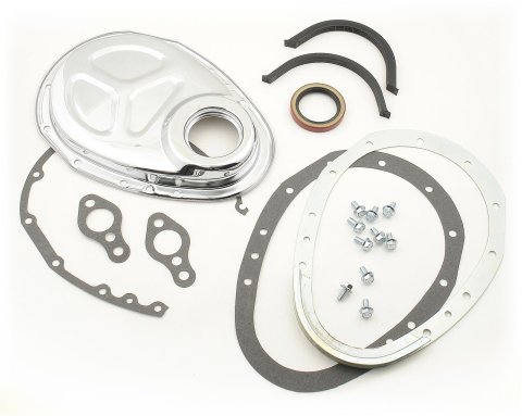 Mr. Gasket Quick-Change Timing Covers 1099 Cover, 2-Piece, Steel, Chrome Plated, Chevy, Small Block, Kit