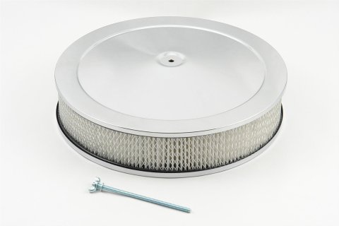 Mr. Gasket Easy-Flow Air Cleaners 9790 Cleaner Assembly, Competition Chrome, 14" Diameter x 3" H, 5 1/8" Flange
