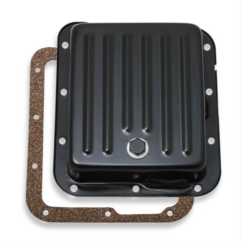 Mr. Gasket Automatic Transmission Oil Pans 9755BMRG Pan, Steel, Black, Stock, Ford, C4, Each