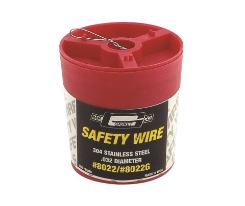 Mr. Gasket Safety Wire 8022G Lock Wire, 0.032 in. Dia., 304 Stainless Steel, 1lbs. Can, Each